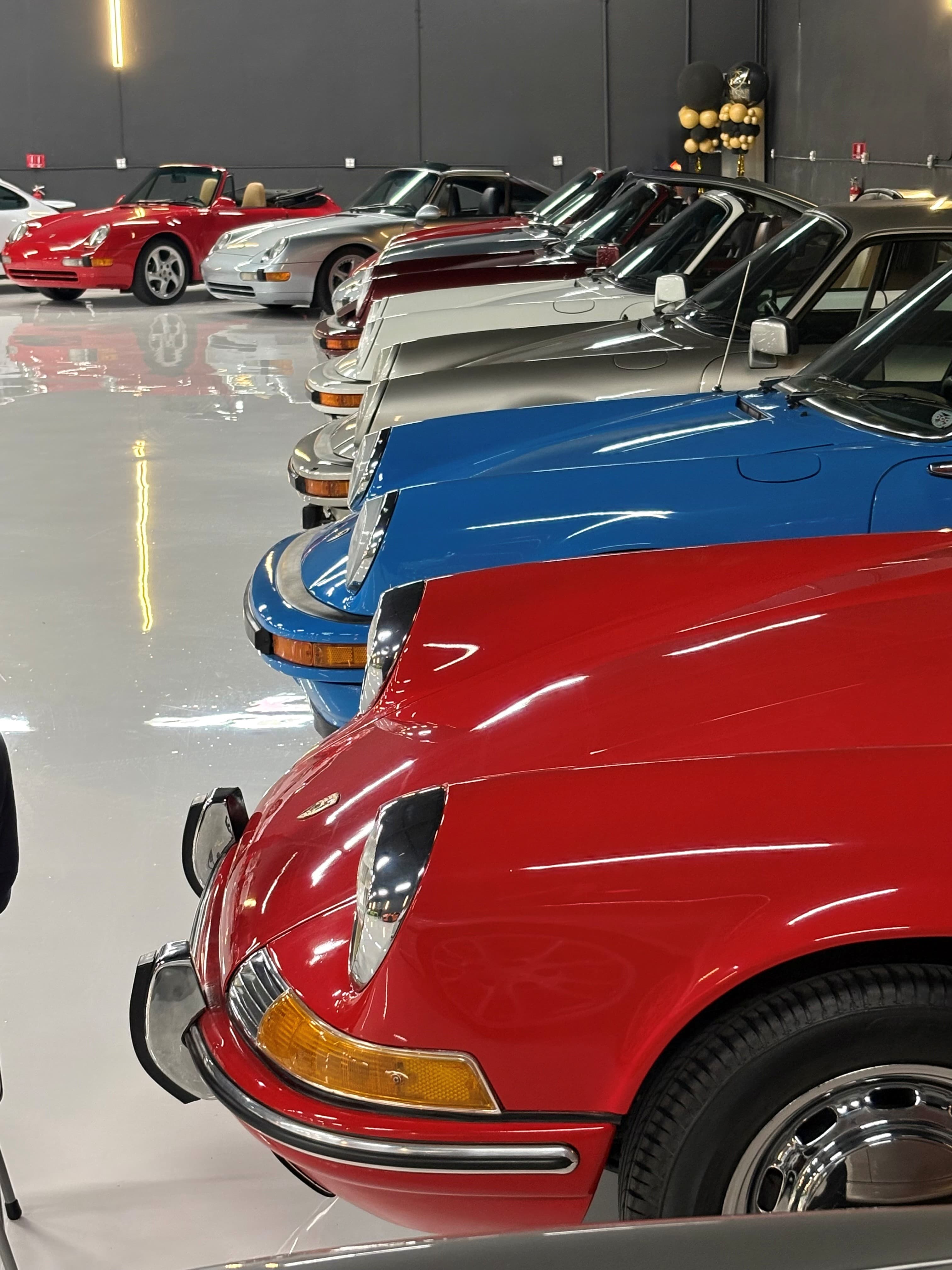 Classic Porsche vehicles at Bocars